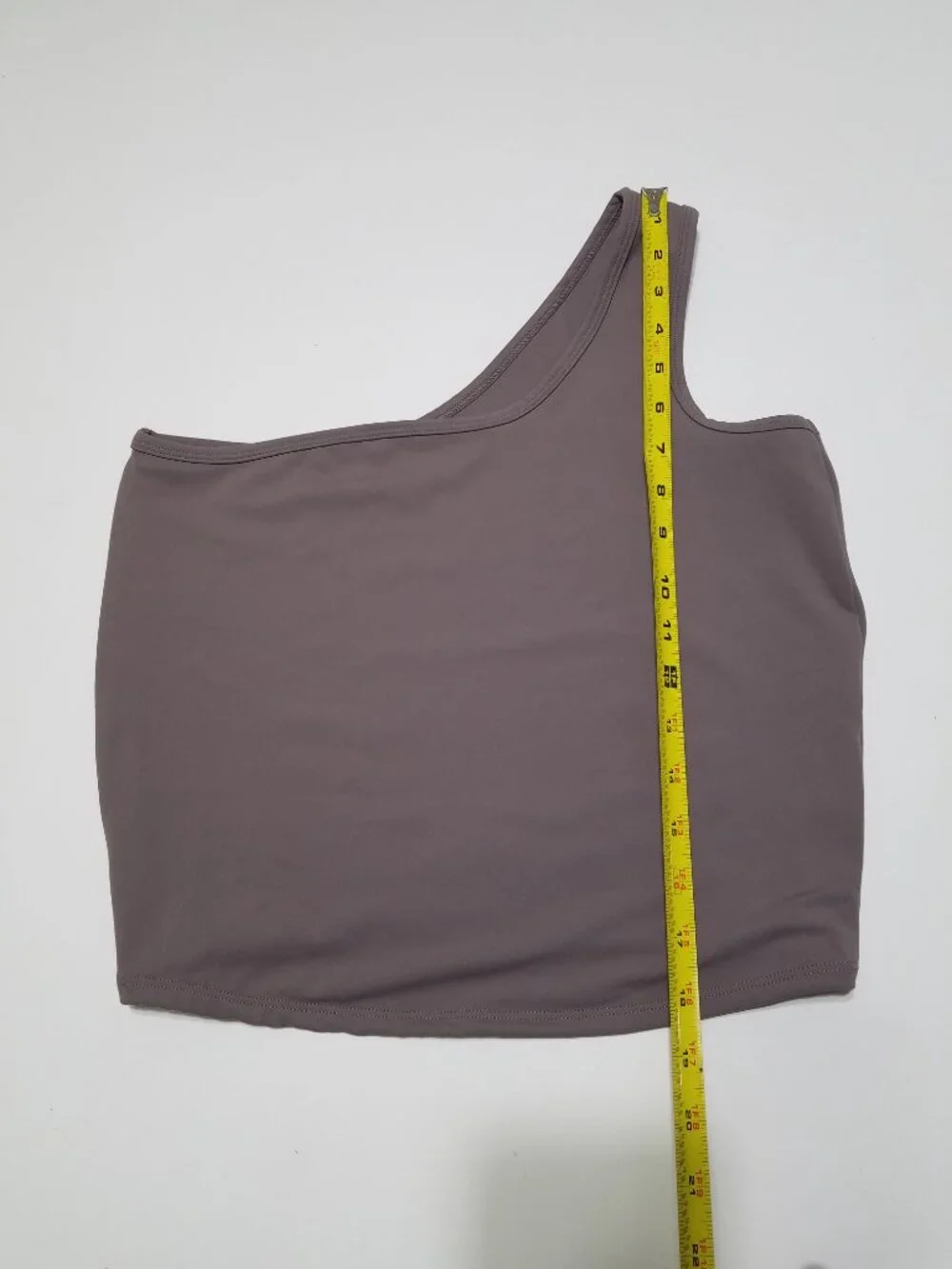 Five the label One Shoulder Taupe Gray Active Cropped Top Size XL